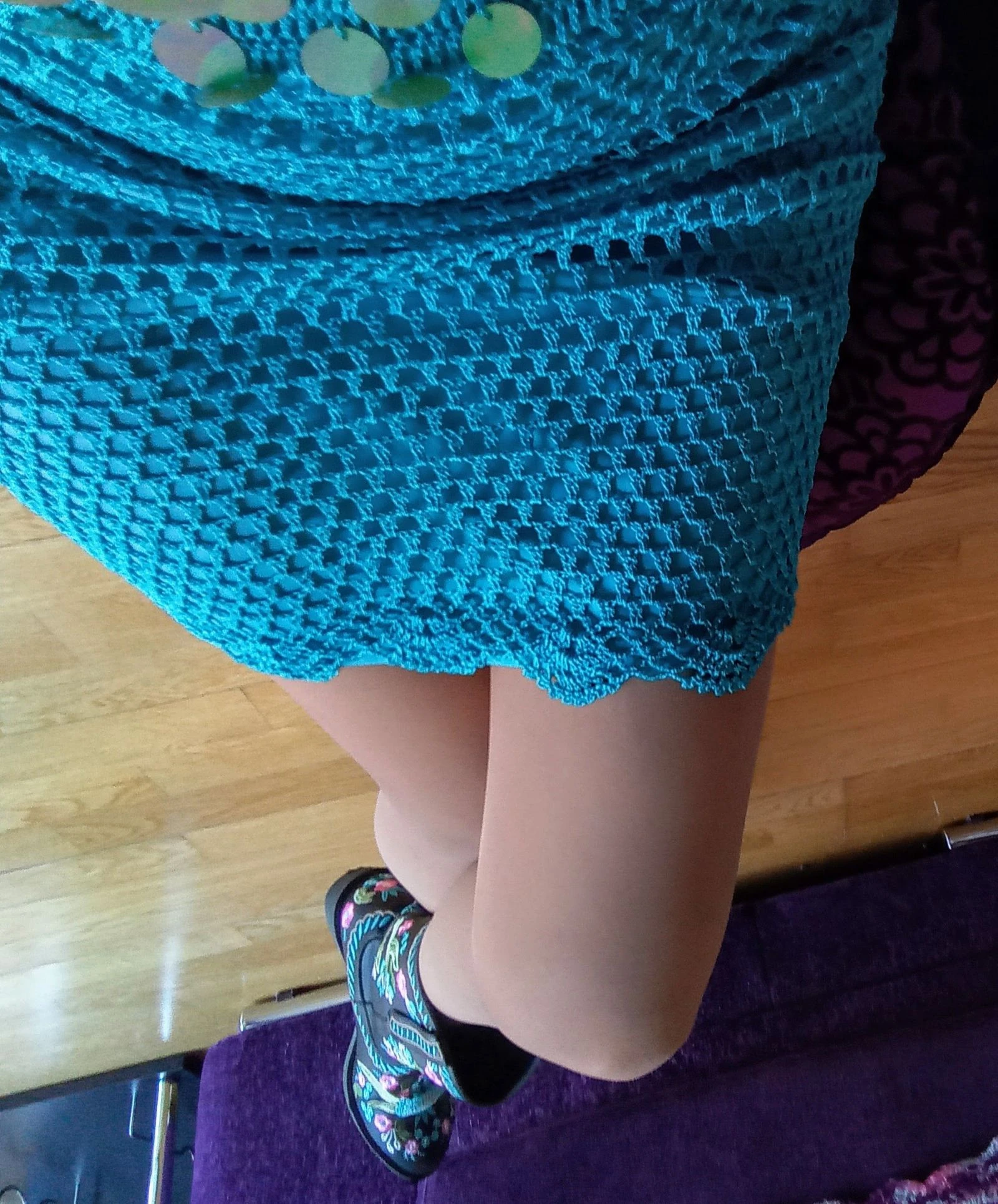Bohemisch chique turquoise crochet jurk – photo 7